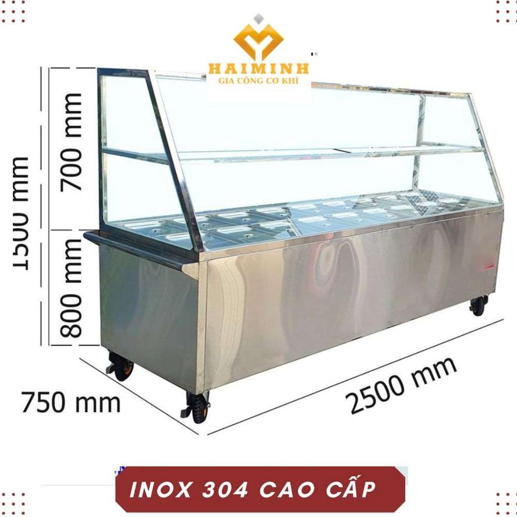 Tủ hâm nóng thức ăn 18 khay có mái kinh