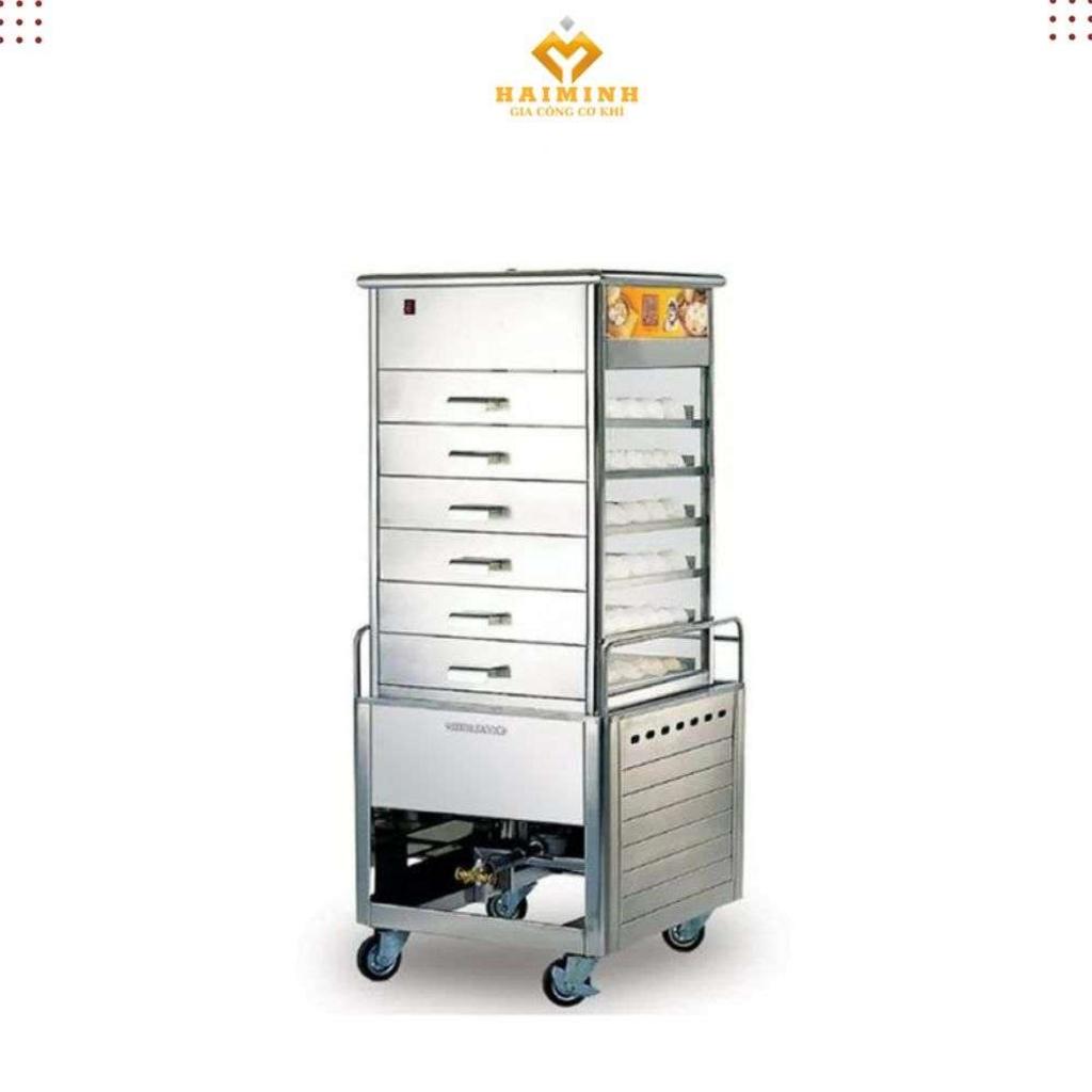 Tủ hấp bánh bao 6 khay inox cao cấp