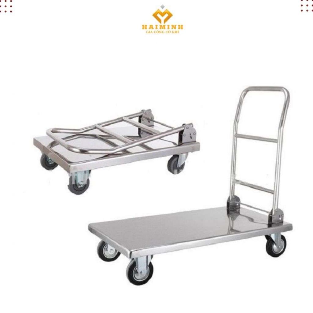 Xe đẩy hàng inox 4 bánh