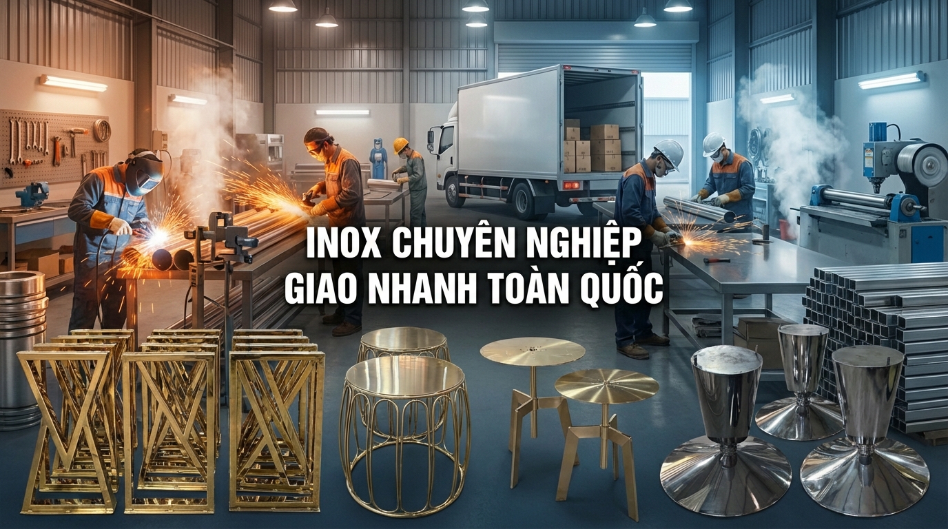 Gia Công Bàn Ghế Inox Theo Yêu Cầu Quy Trình • Tiêu Chuẩn • Báo Giá 24h