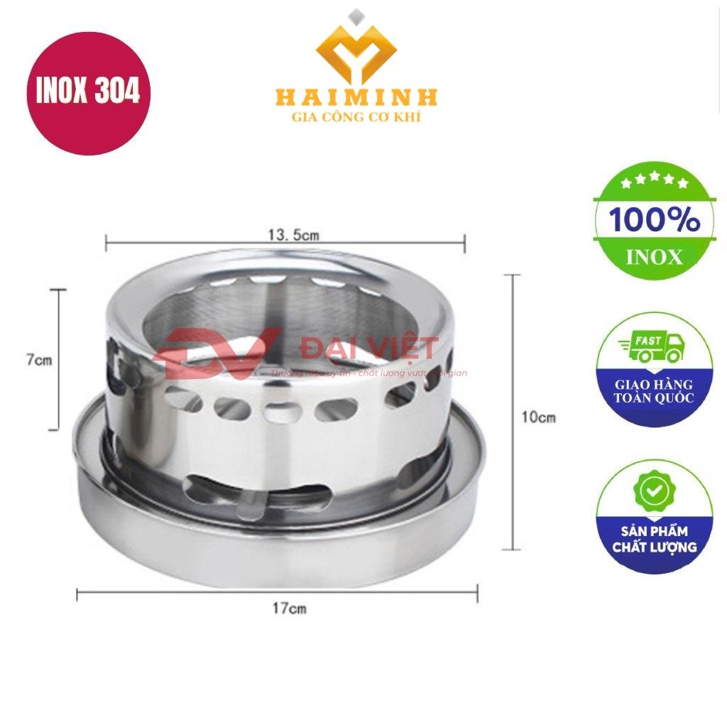 bếp cồn inox tròn chắn gió 17x10cm