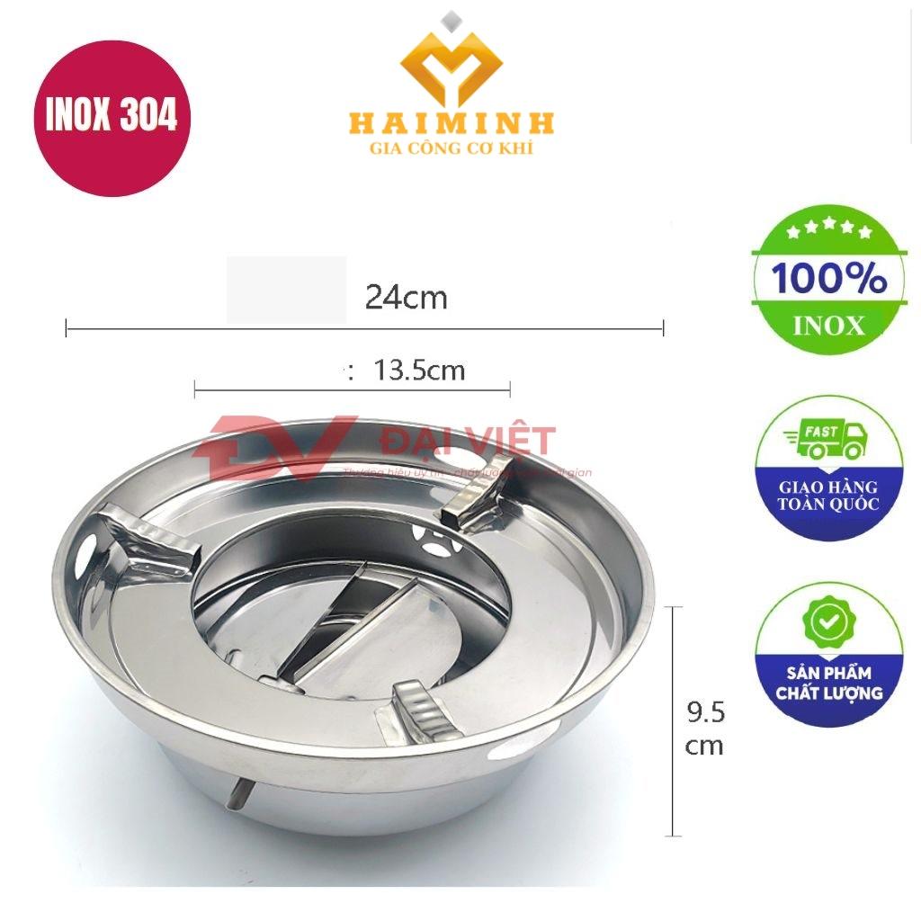 bếp cồn inox tròn chắn gió 24x10cm