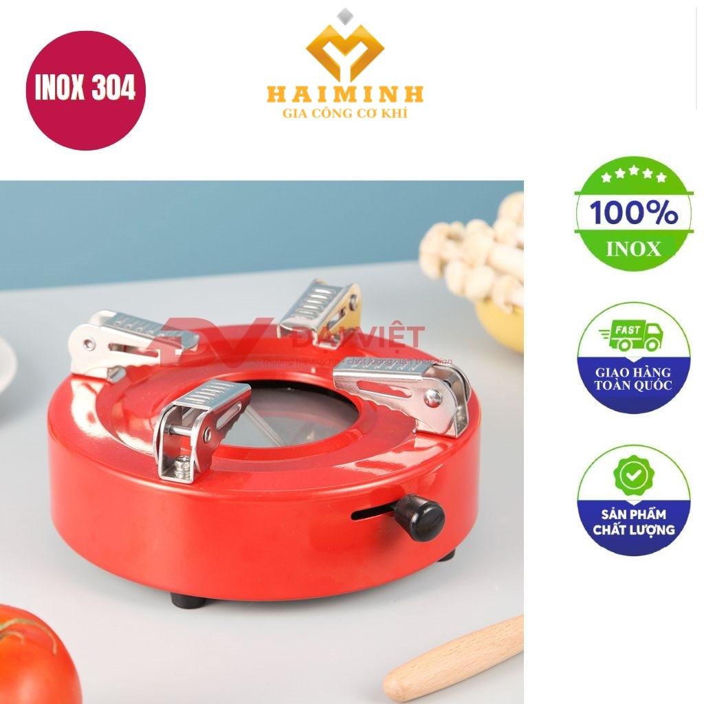 bếp cồn inox tròn màu đỏ 18cm