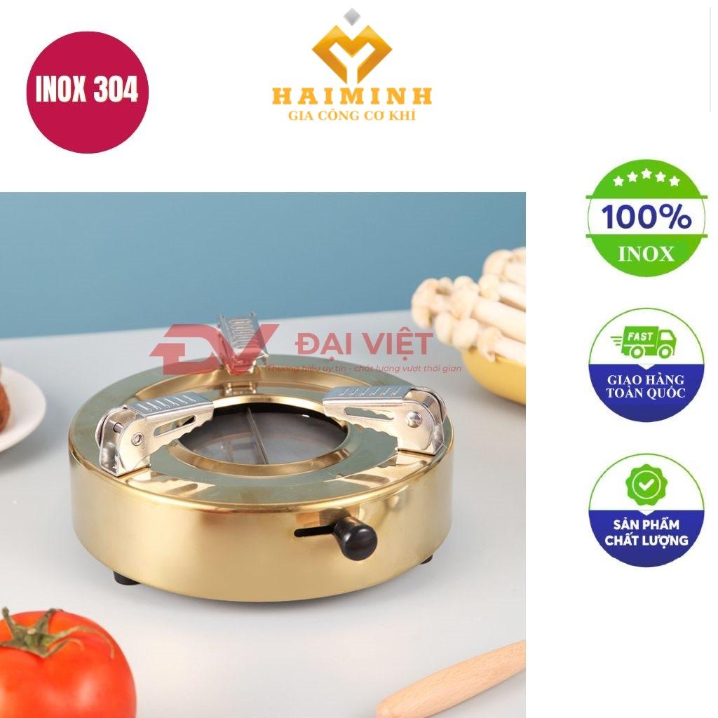 bếp cồn inox tròn màu vàng 18cm