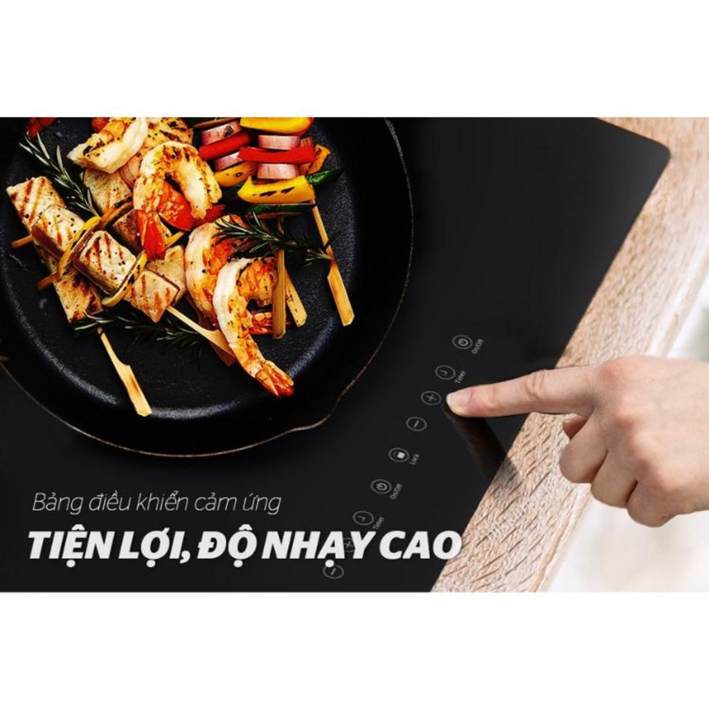 Mặt kính dày 4mm giúp bền bỉ, chống trầy và dễ vệ sinh cho môi trường bếp chuyên nghiệp.
