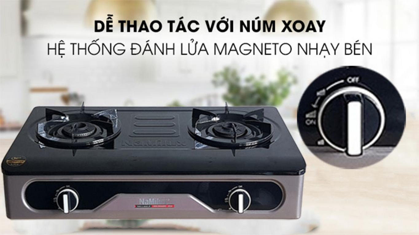 Hệ thống đánh lửa magneto cơ học, phù hợp môi trường bếp chuyên nghiệp.