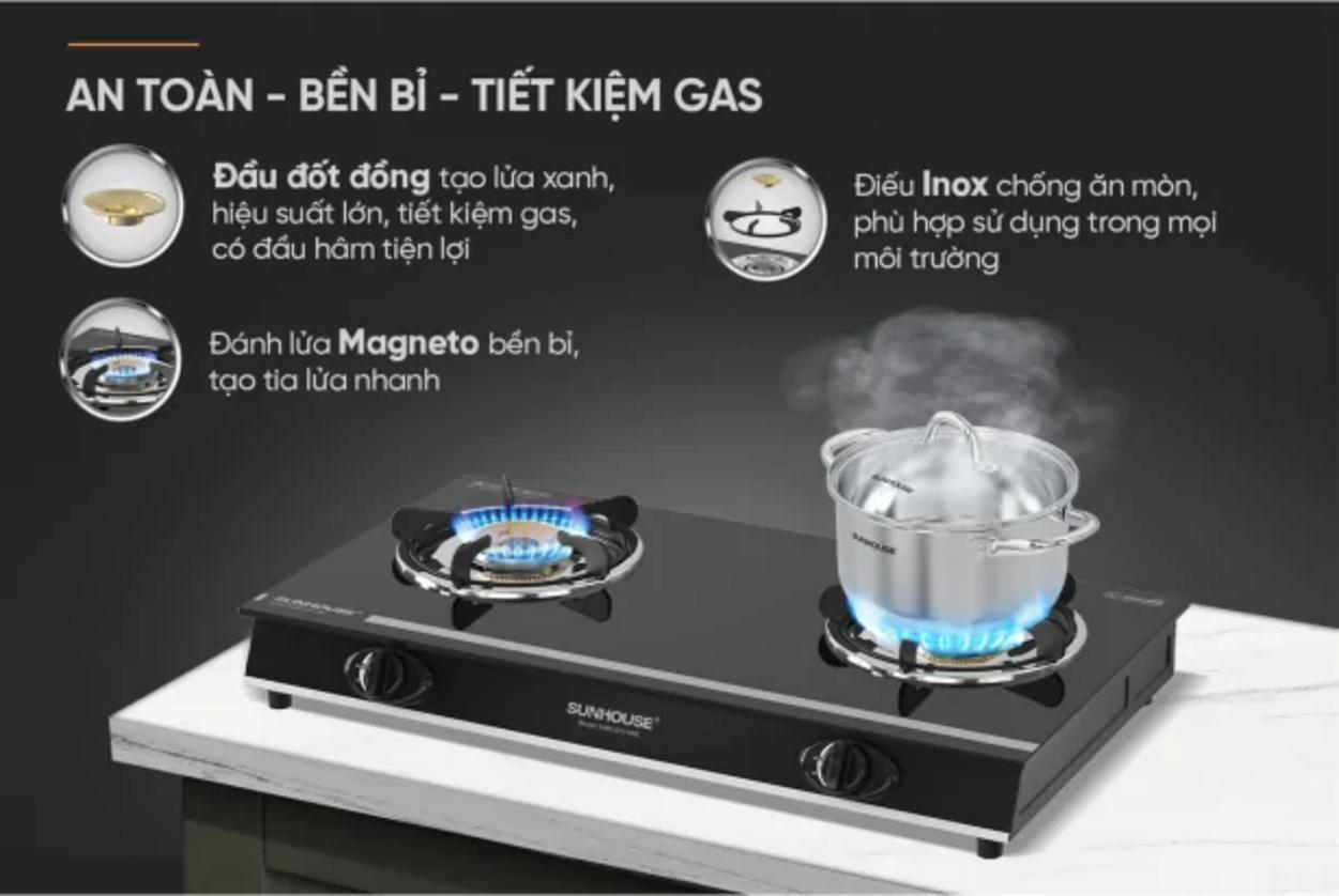 Hệ đánh lửa Magneto bền bỉ và kiềng tráng men 5 chân giúp vận hành an toàn.