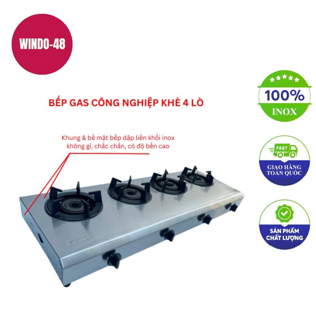 Bếp gas khè công nghiệp WINDO 4 lò khè windo-48