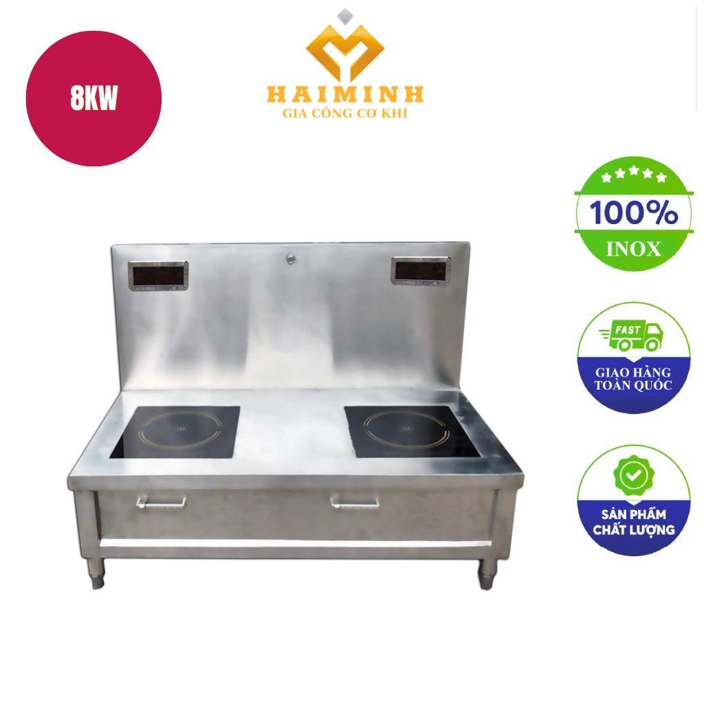 Bếp hầm đôi điện từ 8kw mặt phẳng kính vuông
