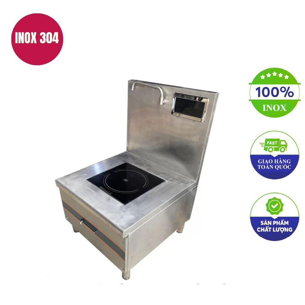 Bếp hầm đơn điện từ 15kw mặt phẳng kính vuông 600x750x500mm