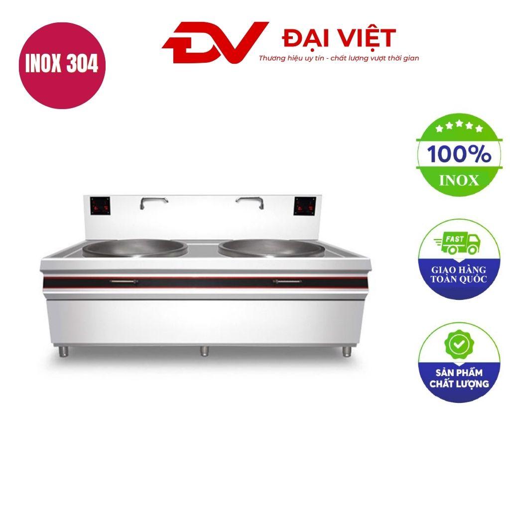 Bếp xào đôi điện từ 20kw mặt lõm phi 800 xào trực tiếp