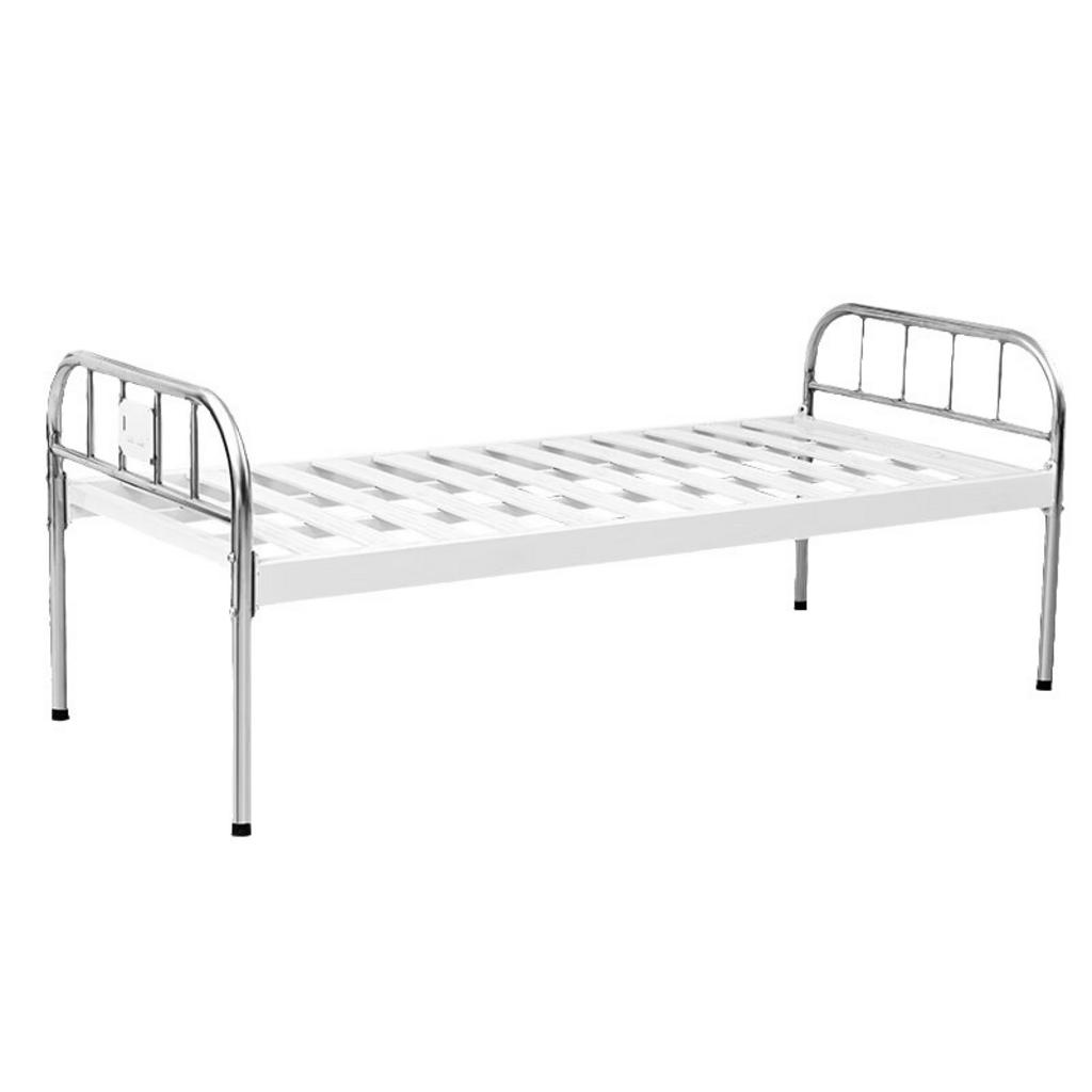 Sơ đồ kỹ thuật khung giường inox: tiết diện khung, nan, chân và điểm đo kiểm.