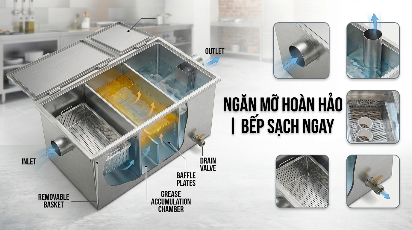 Bảng giá Bể tách mỡ nhà hàng tham khảo (2026)