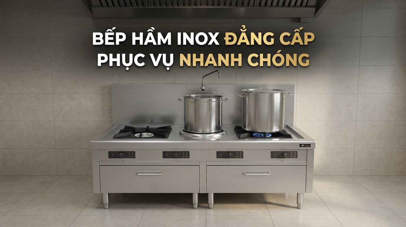 Đặc điểm cấu tạo nổi bật của bếp hầm công nghiệp