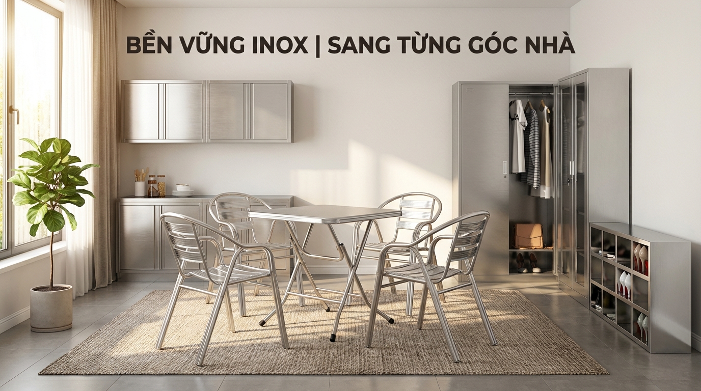 Kinh nghiệm chọn mua Bàn ghế inox bền đẹp, giá tốt