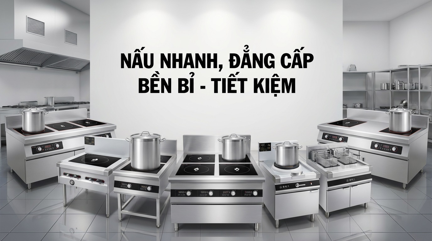 Phân loại Bếp từ công nghiệp Đơn, Đôi và Mặt lõm