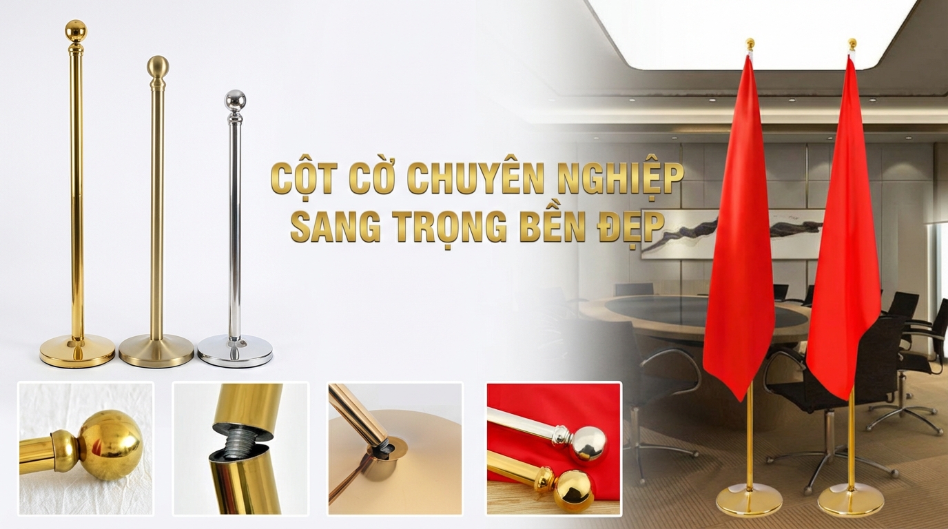 Phân loại Cột cờ inox văn phòng phổ biến
