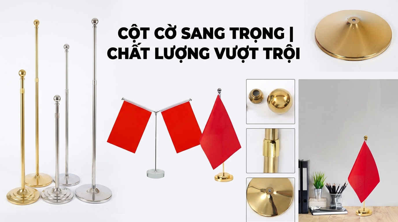 phân loại cột cờ để bàn