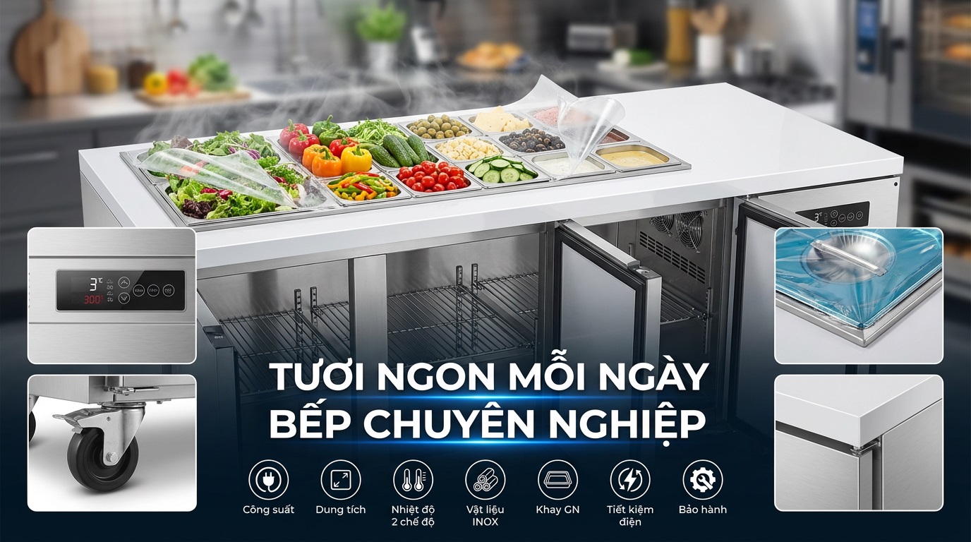 Phân loại các dòng Bàn Salad phổ biến trên thị trường