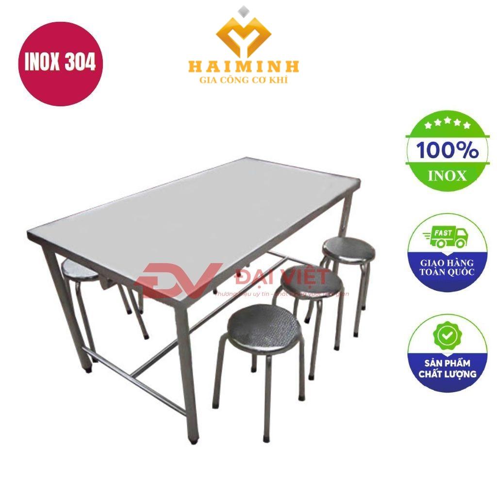 Bộ bàn ăn inox 6 ghế 1.5m