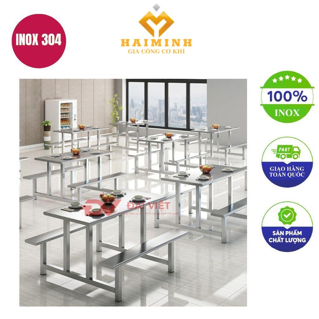 Bộ bàn ghế inox dài