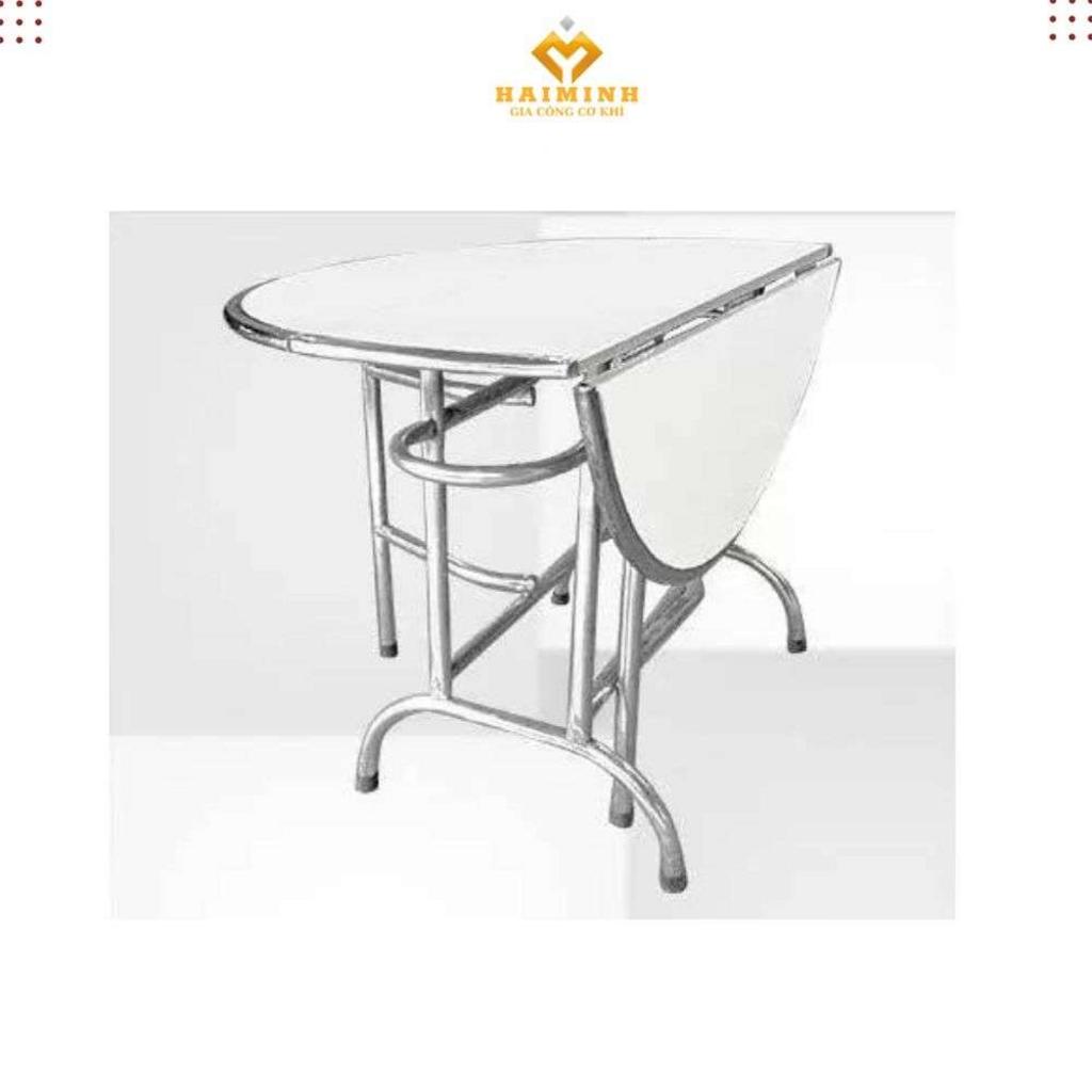 Bàn ăn inox tròn xếp gọn