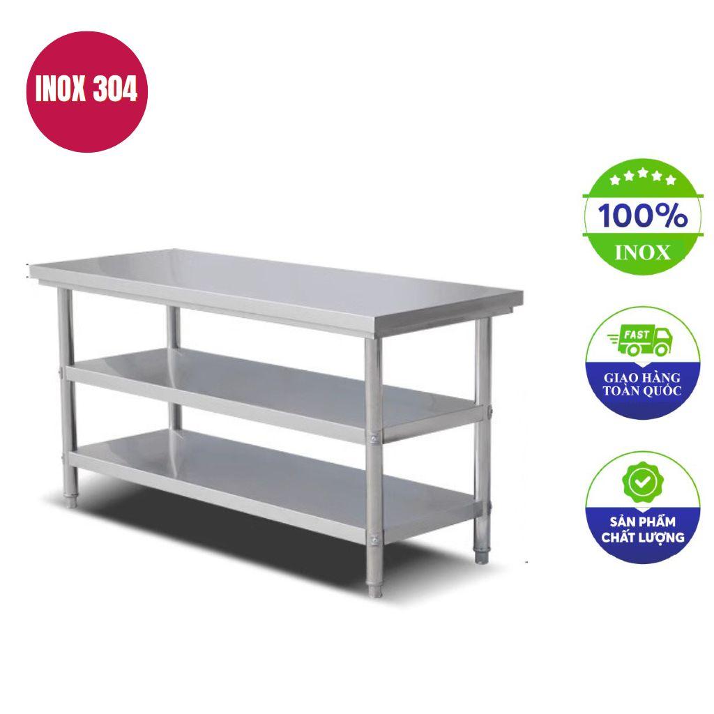 Bàn bếp inox 3 tầng 150x70x80cm